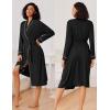 imageEkouaer Kimono Robes for Women Long Lightweight Knit Bathrobe Shawl Soft Sleepwear Casual Ladies Loungewear SXXLBlack