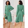 imageEkouaer Kimono Robes for Women Long Lightweight Knit Bathrobe Shawl Soft Sleepwear Casual Ladies Loungewear SXXLCeladon Green