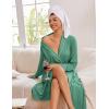 imageEkouaer Kimono Robes for Women Long Lightweight Knit Bathrobe Shawl Soft Sleepwear Casual Ladies Loungewear SXXLCeladon Green