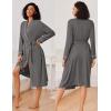 imageEkouaer Kimono Robes for Women Long Lightweight Knit Bathrobe Shawl Soft Sleepwear Casual Ladies Loungewear SXXLDark Gray