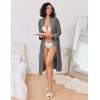imageEkouaer Kimono Robes for Women Long Lightweight Knit Bathrobe Shawl Soft Sleepwear Casual Ladies Loungewear SXXLDark Gray