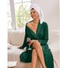 imageEkouaer Kimono Robes for Women Long Lightweight Knit Bathrobe Shawl Soft Sleepwear Casual Ladies Loungewear SXXLDark Green