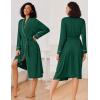 imageEkouaer Kimono Robes for Women Long Lightweight Knit Bathrobe Shawl Soft Sleepwear Casual Ladies Loungewear SXXLDark Green