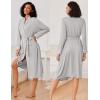 imageEkouaer Kimono Robes for Women Long Lightweight Knit Bathrobe Shawl Soft Sleepwear Casual Ladies Loungewear SXXLLight Gray