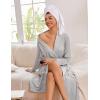 imageEkouaer Kimono Robes for Women Long Lightweight Knit Bathrobe Shawl Soft Sleepwear Casual Ladies Loungewear SXXLLight Gray