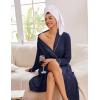 imageEkouaer Kimono Robes for Women Long Lightweight Knit Bathrobe Shawl Soft Sleepwear Casual Ladies Loungewear SXXLNavy Blue