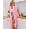 imageEkouaer Kimono Robes for Women Long Lightweight Knit Bathrobe Shawl Soft Sleepwear Casual Ladies Loungewear SXXLPink