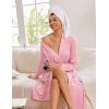 imageEkouaer Kimono Robes for Women Long Lightweight Knit Bathrobe Shawl Soft Sleepwear Casual Ladies Loungewear SXXLPink