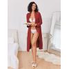 imageEkouaer Kimono Robes for Women Long Lightweight Knit Bathrobe Shawl Soft Sleepwear Casual Ladies Loungewear SXXLWine Red