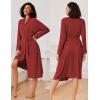 imageEkouaer Kimono Robes for Women Long Lightweight Knit Bathrobe Shawl Soft Sleepwear Casual Ladies Loungewear SXXLWine Red