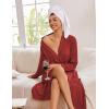 imageEkouaer Kimono Robes for Women Long Lightweight Knit Bathrobe Shawl Soft Sleepwear Casual Ladies Loungewear SXXLWine Red