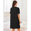 imageEkouaer Women Zipper Robes Short Sleeves Housecoat Lightweight Bathrobes Zip Up Robe Casual Nightgown with Pockets S2XLBlack