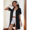 imageEkouaer Women Zipper Robes Short Sleeves Housecoat Lightweight Bathrobes Zip Up Robe Casual Nightgown with Pockets S2XLBlack
