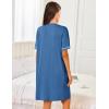 imageEkouaer Women Zipper Robes Short Sleeves Housecoat Lightweight Bathrobes Zip Up Robe Casual Nightgown with Pockets S2XLDark Blue
