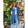 imageEkouaer Women Zipper Robes Short Sleeves Housecoat Lightweight Bathrobes Zip Up Robe Casual Nightgown with Pockets S2XLDark Blue