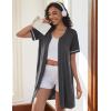 imageEkouaer Women Zipper Robes Short Sleeves Housecoat Lightweight Bathrobes Zip Up Robe Casual Nightgown with Pockets S2XLDark Gray