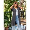 imageEkouaer Women Zipper Robes Short Sleeves Housecoat Lightweight Bathrobes Zip Up Robe Casual Nightgown with Pockets S2XLDark Gray