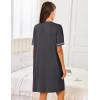 imageEkouaer Women Zipper Robes Short Sleeves Housecoat Lightweight Bathrobes Zip Up Robe Casual Nightgown with Pockets S2XLDark Gray