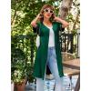 imageEkouaer Women Zipper Robes Short Sleeves Housecoat Lightweight Bathrobes Zip Up Robe Casual Nightgown with Pockets S2XLLake Green
