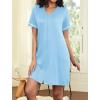 imageEkouaer Women Zipper Robes Short Sleeves Housecoat Lightweight Bathrobes Zip Up Robe Casual Nightgown with Pockets S2XLLight Blue