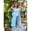 imageEkouaer Women Zipper Robes Short Sleeves Housecoat Lightweight Bathrobes Zip Up Robe Casual Nightgown with Pockets S2XLLight Blue