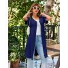 imageEkouaer Women Zipper Robes Short Sleeves Housecoat Lightweight Bathrobes Zip Up Robe Casual Nightgown with Pockets S2XLNavy Blue