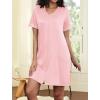 imageEkouaer Women Zipper Robes Short Sleeves Housecoat Lightweight Bathrobes Zip Up Robe Casual Nightgown with Pockets S2XLPink
