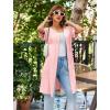 imageEkouaer Women Zipper Robes Short Sleeves Housecoat Lightweight Bathrobes Zip Up Robe Casual Nightgown with Pockets S2XLPink
