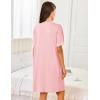 imageEkouaer Women Zipper Robes Short Sleeves Housecoat Lightweight Bathrobes Zip Up Robe Casual Nightgown with Pockets S2XLPink