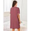 imageEkouaer Women Zipper Robes Short Sleeves Housecoat Lightweight Bathrobes Zip Up Robe Casual Nightgown with Pockets S2XLPurple Gray Red