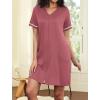 imageEkouaer Women Zipper Robes Short Sleeves Housecoat Lightweight Bathrobes Zip Up Robe Casual Nightgown with Pockets S2XLPurple Gray Red