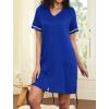 imageEkouaer Women Zipper Robes Short Sleeves Housecoat Lightweight Bathrobes Zip Up Robe Casual Nightgown with Pockets S2XLSky Blue