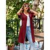 imageEkouaer Women Zipper Robes Short Sleeves Housecoat Lightweight Bathrobes Zip Up Robe Casual Nightgown with Pockets S2XLWine Red