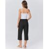 imageEkouaer Womens Pajamas Pants Capri Pj Bottoms with Pockets Comfy Drawstring Printed Lounge Soft Sleep PantsBlack