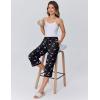 imageEkouaer Womens Pajamas Pants Capri Pj Bottoms with Pockets Comfy Drawstring Printed Lounge Soft Sleep PantsBlack Cherry