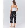 imageEkouaer Womens Pajamas Pants Capri Pj Bottoms with Pockets Comfy Drawstring Printed Lounge Soft Sleep PantsBlack Cherry