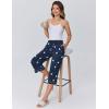 imageEkouaer Womens Pajamas Pants Capri Pj Bottoms with Pockets Comfy Drawstring Printed Lounge Soft Sleep PantsButterfly