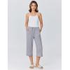 imageEkouaer Womens Pajamas Pants Capri Pj Bottoms with Pockets Comfy Drawstring Printed Lounge Soft Sleep PantsGrey