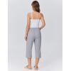 imageEkouaer Womens Pajamas Pants Capri Pj Bottoms with Pockets Comfy Drawstring Printed Lounge Soft Sleep PantsGrey