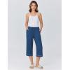 imageEkouaer Womens Pajamas Pants Capri Pj Bottoms with Pockets Comfy Drawstring Printed Lounge Soft Sleep PantsNavy Blue Dots