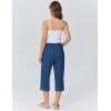 imageEkouaer Womens Pajamas Pants Capri Pj Bottoms with Pockets Comfy Drawstring Printed Lounge Soft Sleep PantsNavy Blue Dots
