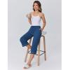 imageEkouaer Womens Pajamas Pants Capri Pj Bottoms with Pockets Comfy Drawstring Printed Lounge Soft Sleep PantsNavy Blue Dots
