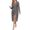 imageEkouaer Kimono Robes for Women Long Lightweight Knit Bathrobe Shawl Soft Sleepwear Casual Ladies Loungewear SXXLDark Gray