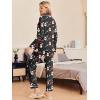 imageEkouaer Pajamas Womens Long Sleeve Sleepwear Soft Button Down Loungewear Pjs Lounge Set Nightwear XSXXLChristmas Black With Snowman