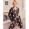 imageEkouaer Pajamas Womens Long Sleeve Sleepwear Soft Button Down Loungewear Pjs Lounge Set Nightwear XSXXLChristmas Black With Snowman