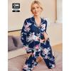 imageEkouaer Pajamas Womens Long Sleeve Sleepwear Soft Button Down Loungewear Pjs Lounge Set Nightwear XSXXLFloral Navy Pink