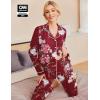 imageEkouaer Pajamas Womens Long Sleeve Sleepwear Soft Button Down Loungewear Pjs Lounge Set Nightwear XSXXLFloral Wine