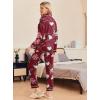 imageEkouaer Pajamas Womens Long Sleeve Sleepwear Soft Button Down Loungewear Pjs Lounge Set Nightwear XSXXLFloral Wine