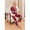 imageEkouaer Pajamas Womens Long Sleeve Sleepwear Soft Button Down Loungewear Pjs Lounge Set Nightwear XSXXLFloral Wine