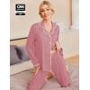 imageEkouaer Pajamas Womens Long Sleeve Sleepwear Soft Button Down Loungewear Pjs Lounge Set Nightwear XSXXLPurple Red